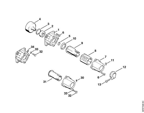 Motorsensen (FS) FS 86 Kupplungsgehäuse der Marke Stihl