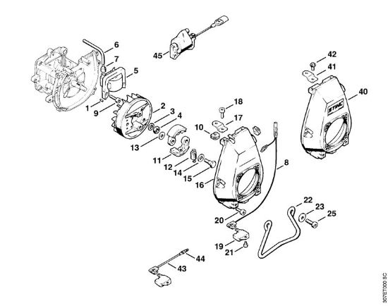 Motorsensen (FS) FS 86 Zündanlage, Lüftergehäuse der Marke Stihl