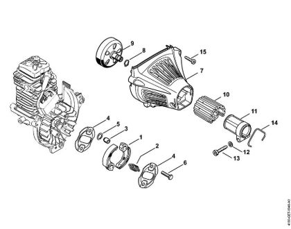 Motorsensen (FS) FS 89 R Kupplung, Lüftergehäuse der Marke Stihl