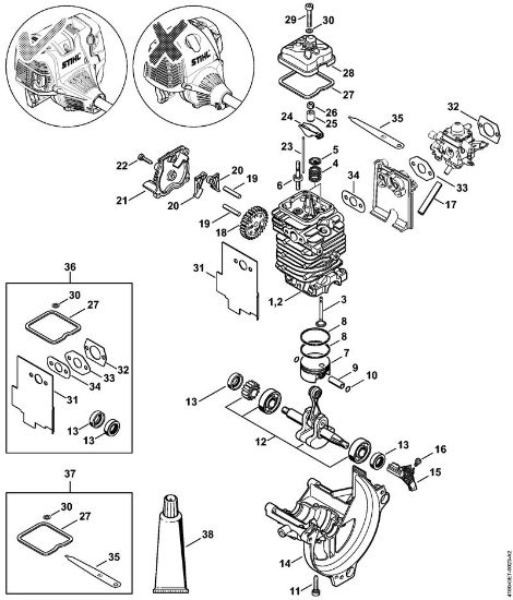 Motorsensen (FS) FS 89 R Triebwerk Ã˜ 38 mm der Marke Stihl
