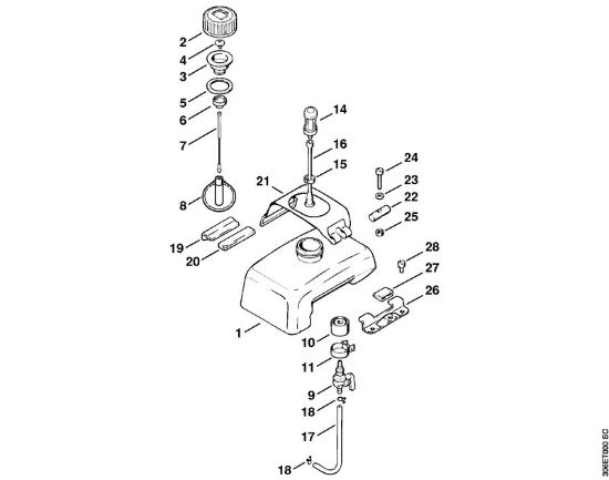 Motorsensen (FS) FS 90 - 4117 Kraftstofftank der Marke Stihl