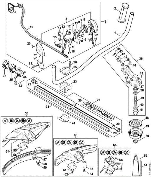 Motorsensen (FS) FS 94 C-E Zweihandgriff, Schaft, Getriebe ab Maschinennummer 516962085 der Marke Stihl