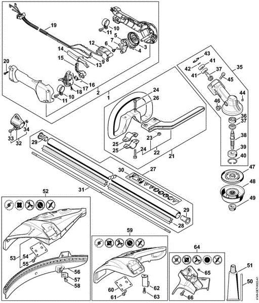 Motorsensen (FS) FS 94 RC-E Bedienungsgriff, Schaft, Getriebe ab Maschinennummer 516962085 der Marke Stihl