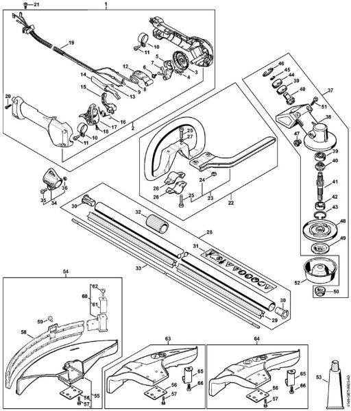 Motorsensen (FS) FS 94 RC-E Bedienungsgriff, Schaft, Getriebe bis Maschinennummer 514309587 der Marke Stihl