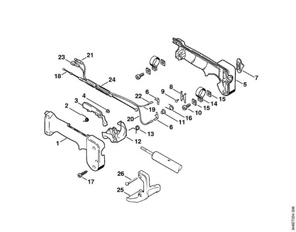 Rückentragbare Motorsensen (FR) FR 106 Bedienungsgriff der Marke Stihl