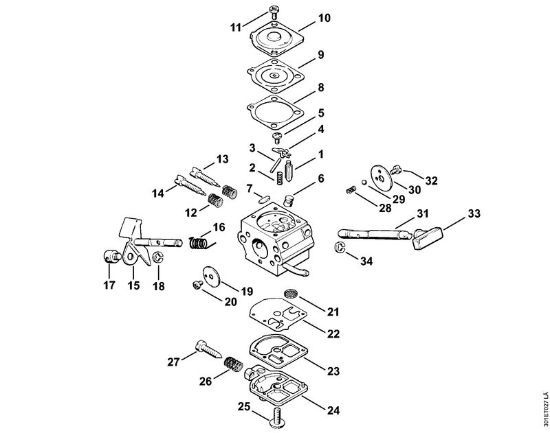 Rückentragbare Motorsensen (FR) FR 106 Vergaser C1S-S1 der Marke Stihl