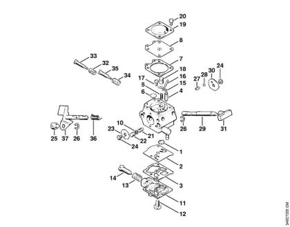 Rückentragbare Motorsensen (FR) FR 106 Vergaser WT-45, WT-112 der Marke Stihl