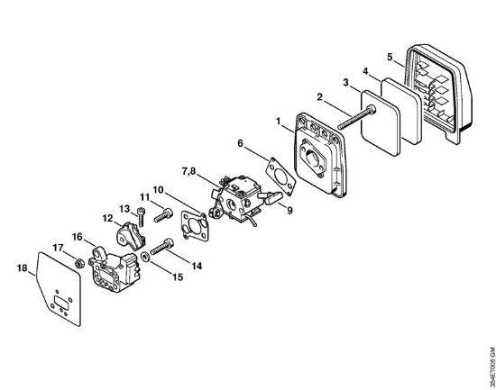 Rückentragbare Motorsensen (FR) FR 108 Luftfilter der Marke Stihl