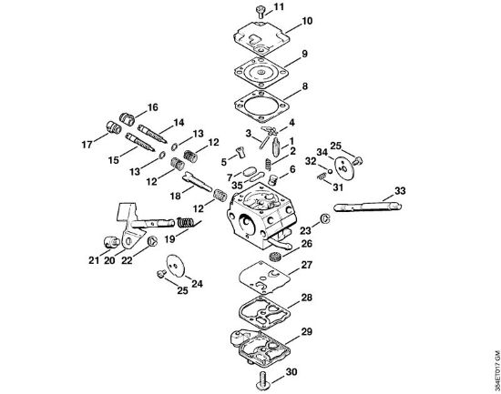 Rückentragbare Motorsensen (FR) FR 108 Vergaser C1Q-SK7 USA der Marke Stihl
