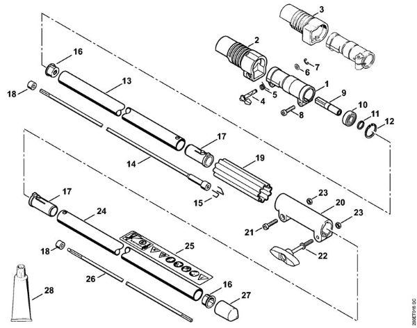 Rückentragbare Motorsensen (FR) FR 130 T Schaft der Marke Stihl