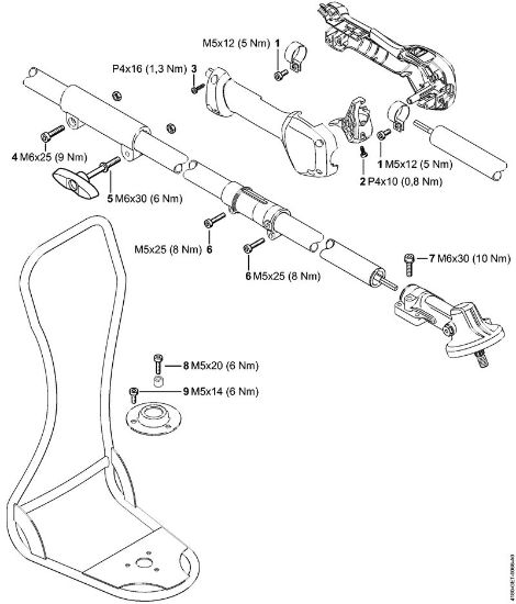 Rückentragbare Motorsensen (FR) FR 131 T Anziehdrehmomente der Marke Stihl