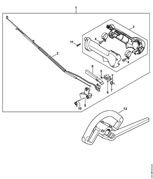 Rückentragbare Motorsensen (FR) FR 230 Bedienungsgriff FR 230 der Marke Stihl