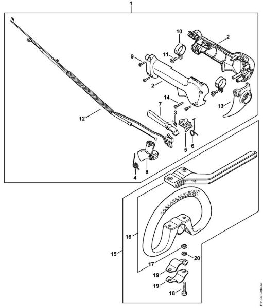 Rückentragbare Motorsensen (FR) FR 235 Handgriff der Marke Stihl