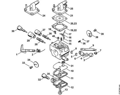 Rückentragbare Motorsensen (FR) FR 350 Vergaser C1Q-S162, C1Q-S164, C1Q-S83, C1Q-S139 FR 350 der Marke Stihl
