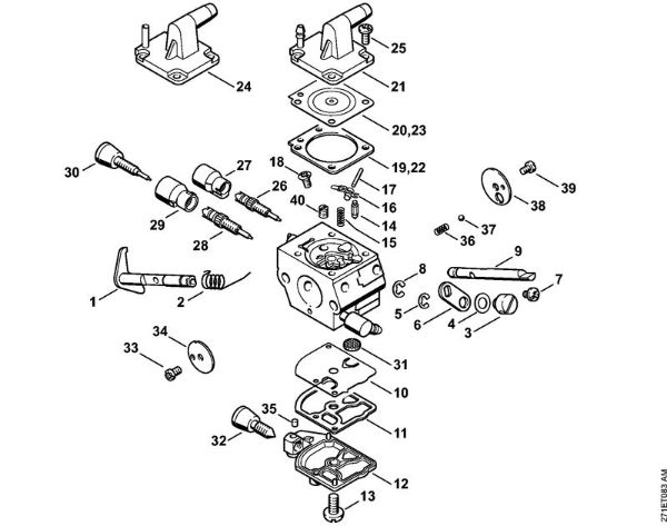 Rückentragbare Motorsensen (FR) FR 350 Vergaser C1Q-S162, C1Q-S164, C1Q-S83, C1Q-S139 FR 350 der Marke Stihl
