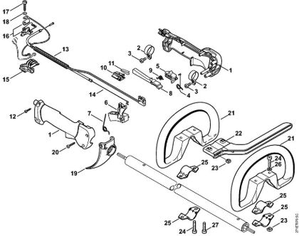 Rückentragbare Motorsensen (FR) FR 450 Bedienungsgriff der Marke Stihl