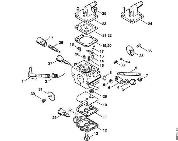 Rückentragbare Motorsensen (FR) FR 450 Vergaser C1Q-S155, C1Q-S113, C1Q-S94 FR 450, 480 der Marke Stihl