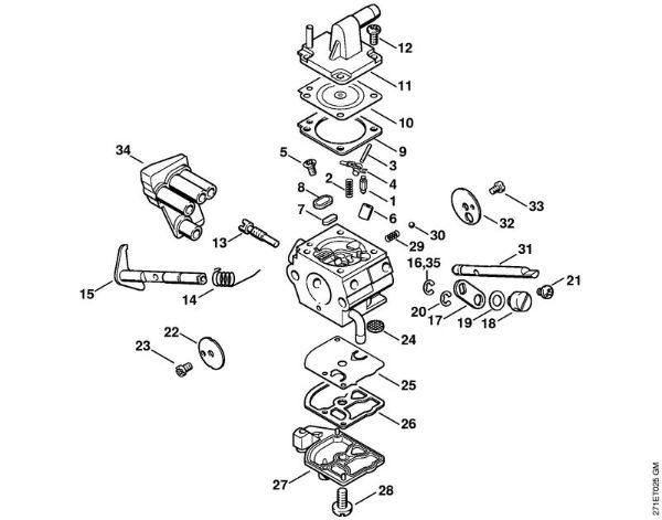 Rückentragbare Motorsensen (FR) FR 450 Vergaser C1Q-S34 FR 450 (46.2003) der Marke Stihl
