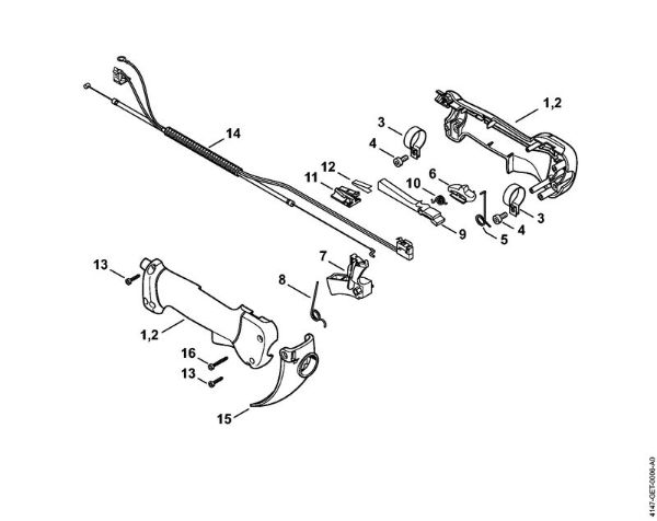 Rückentragbare Motorsensen (FR) FR 460 TC-E Bedienungsgriff (18.2015) der Marke Stihl