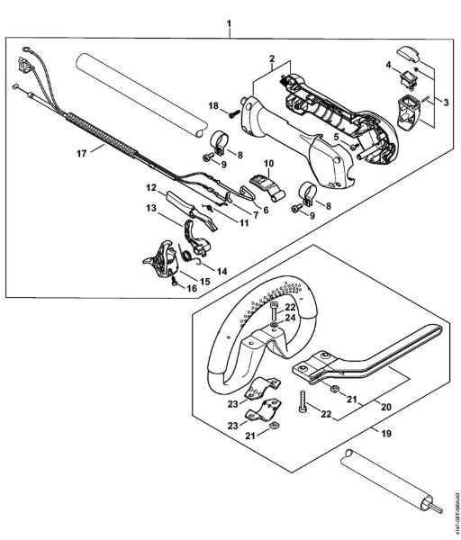 Rückentragbare Motorsensen (FR) FR 460 TC-EFM Bedienungsgriff FR 460 Elektrostart der Marke Stihl