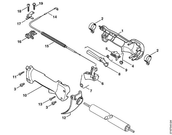 Rückentragbare Motorsensen (FR) FR 480 C-F (4128) Bedienungsgriff (09.2003) der Marke Stihl