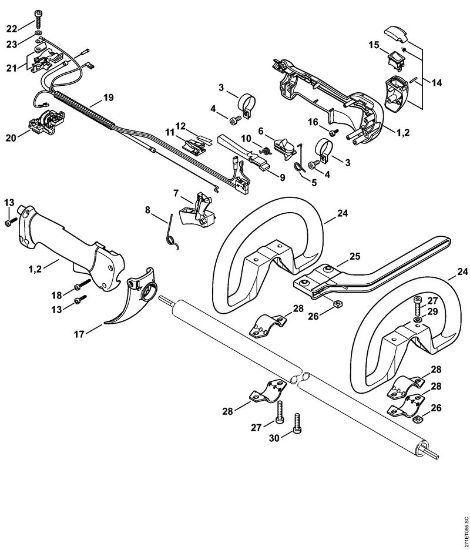 Rückentragbare Motorsensen (FR) FR 480 C-F (4128) Bedienungsgriff FR 480 C der Marke Stihl