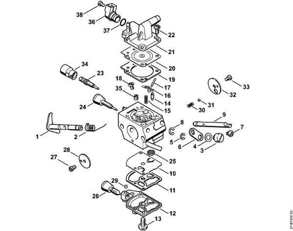 Rückentragbare Motorsensen (FR) FR 480 C-F (4128) Vergaser C1Q-S159 FR 480 C der Marke Stihl