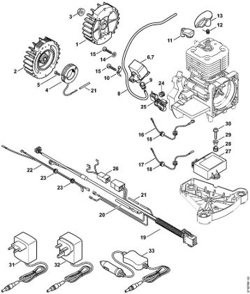 Rückentragbare Motorsensen (FR) FR 480 C-F (4128) Zündanlage, Kabelbaum FR 450, 480, 480 C der Marke Stihl