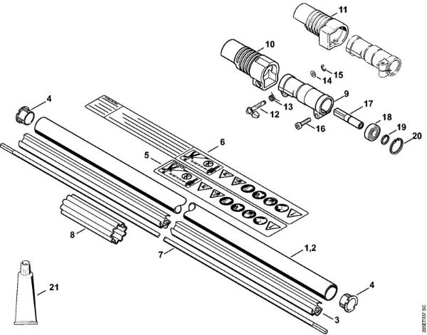 Rückentragbare Motorsensen (FR) FR 85 Schaft FR 85 (17.2001) der Marke Stihl
