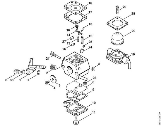 Rückentragbare Motorsensen (FR) FR 85 Vergaser C1Q-S60 BR der Marke Stihl