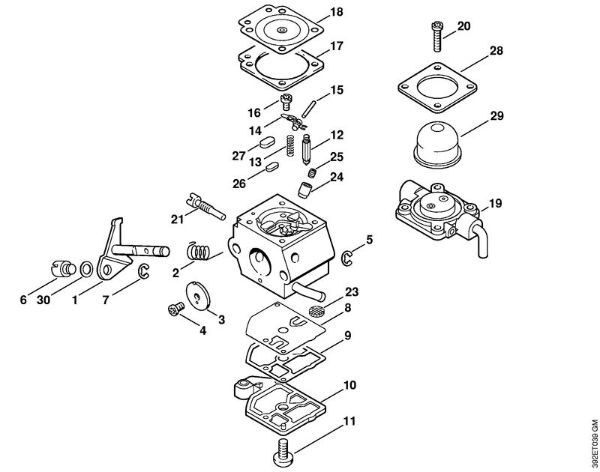 Rückentragbare Motorsensen (FR) FR 85 Vergaser C1Q-S60 BR der Marke Stihl