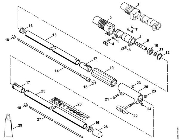 Rückentragbare Motorsensen (FR) FR 85 T Schaft FR 85 T der Marke Stihl