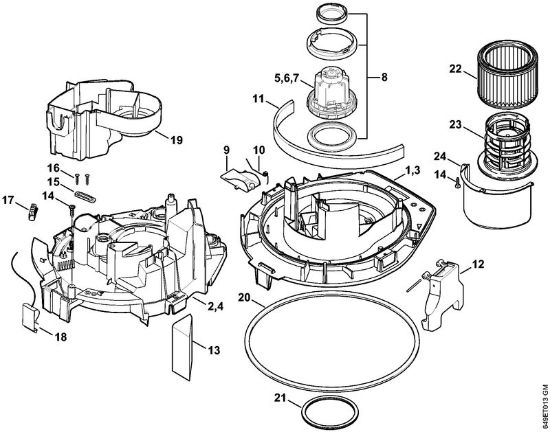 Sauger (SE) SE 122 E Motorgehäuse, Elektromotor, Filter der Marke Stihl