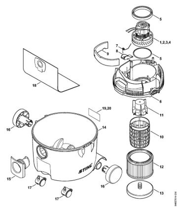 Sauger (SE) SE 61 Elektromotor, Filter, Behälter der Marke Stihl