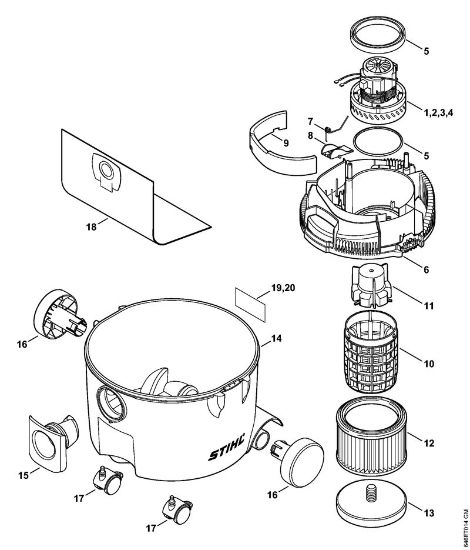 Sauger (SE) SE 61 Elektromotor, Filter, Behälter der Marke Stihl