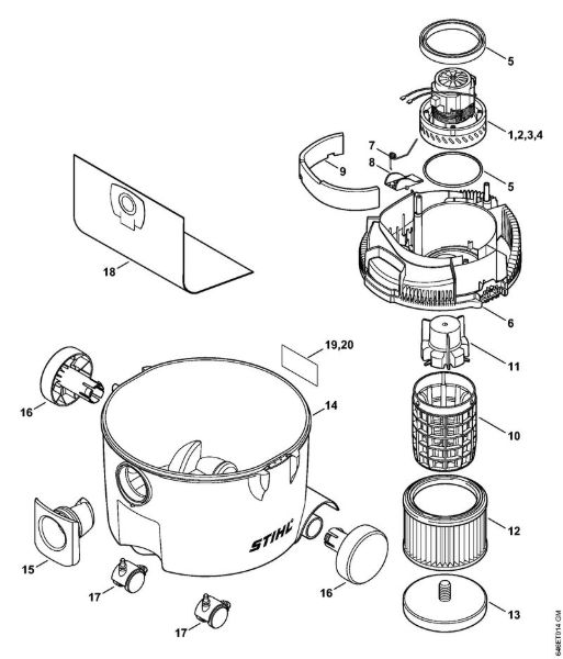 Sauger (SE) SE 61 Elektromotor, Filter, Behälter der Marke Stihl