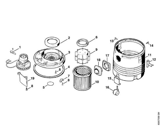 Sauger (SE) SE 80 Elektromotor, Filter, Behälter (12.93) der Marke Stihl