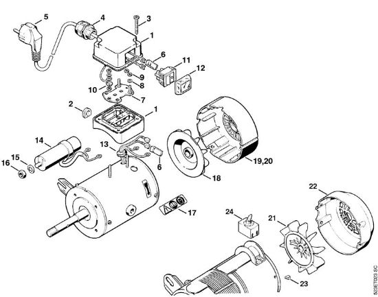 HOS HOS Elektromotor 230 V/50 Hz der Marke Stihl