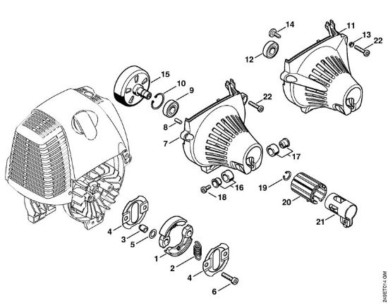 FC 100, FC 110 FC 100 Kupplung, Lüftergehäuse der Marke Stihl