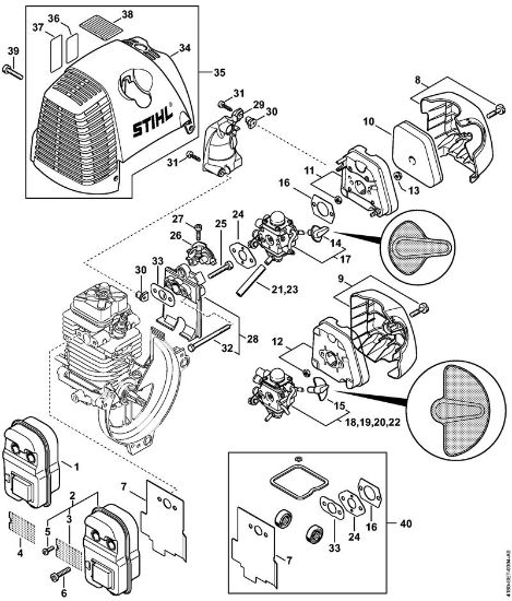 FC 100, FC 110 FC 100 Schalldämpfer, Luftfilter der Marke Stihl