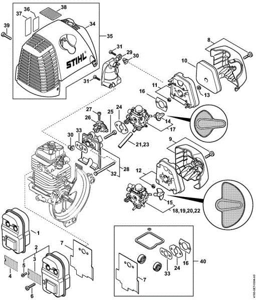 FC 100, FC 110 FC 100 Schalldämpfer, Luftfilter der Marke Stihl