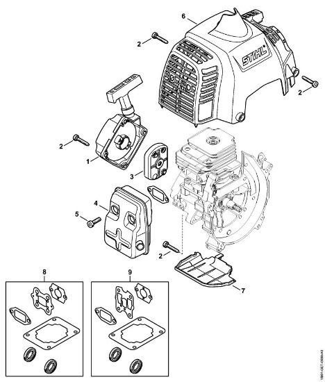 BC 230 BC 230 Anwerfvorrichtung, Schalldämpfer der Marke Stihl