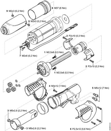ASA 85 ASA 85 Akku-Astschere Anziehdrehmomente der Marke Stihl
