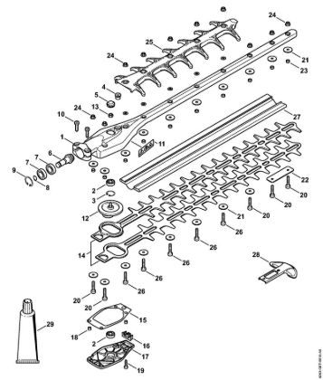 Anbauwerkzeuge HL 0Â° Getriebe 0Â° 500 mm der Marke Stihl