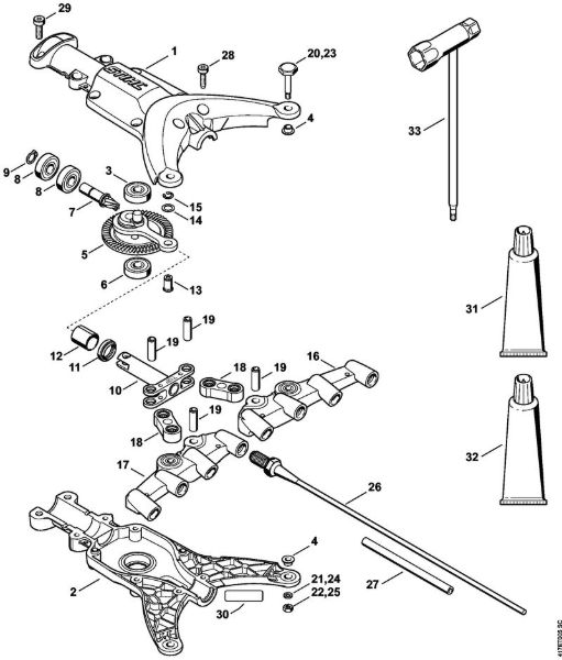 Anbauwerkzeuge SP 10 Getriebe, Rechen der Marke Stihl