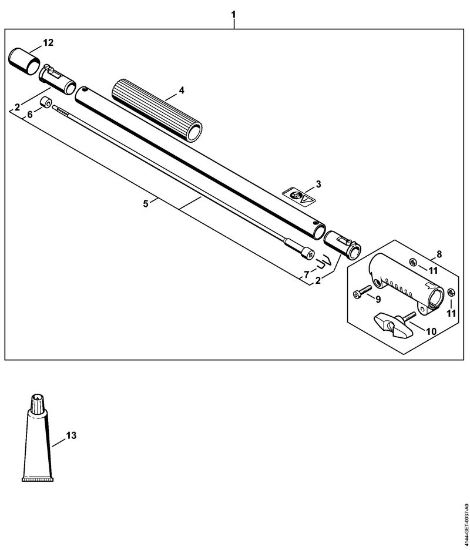 KombiMotoren (KM) KM 111 R Schaftverlängerung 0,5 m HL-KM 0Â°, HL-KM 135Â°, HT-KM, SP-KM der Marke Stihl