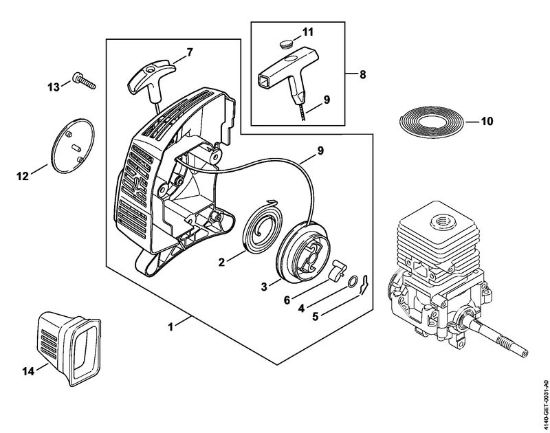 KombiMotoren (KM) KM 55 R Anwerfvorrichtung der Marke Stihl