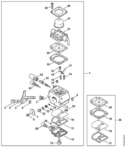 KombiMotoren (KM) KM 55 R Vergaser C1Q-S66 der Marke Stihl