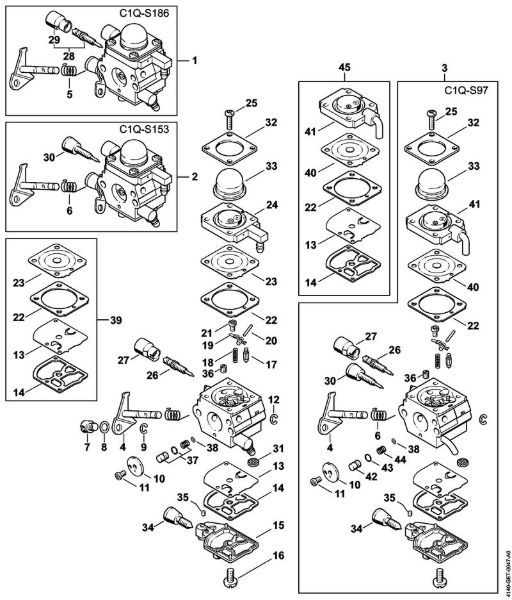 KombiMotoren (KM) KM 55 RC-E Vergaser C1Q-S186, C1Q-S153, C1Q-S97 der Marke Stihl