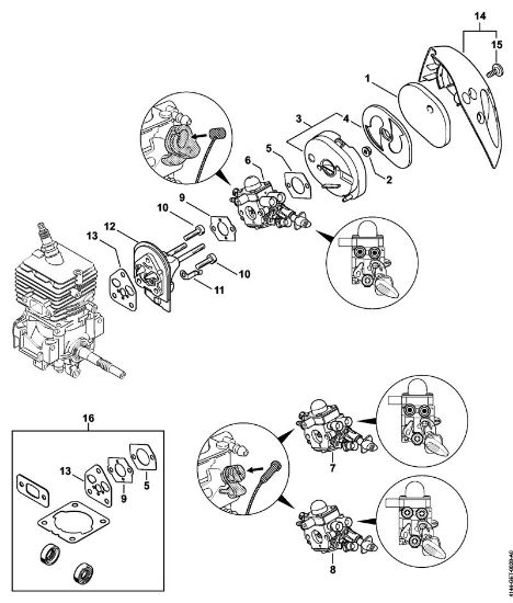 KombiMotoren (KM) KM 56 RC-E Luftfilter, Zwischenflansch der Marke Stihl